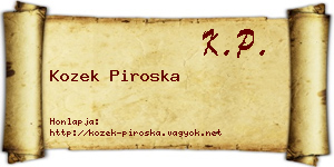 Kozek Piroska névjegykártya